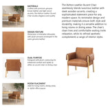 Ashton Brown Leather w/ Light Wood Accent Chair from Mercana - Luna Furniture