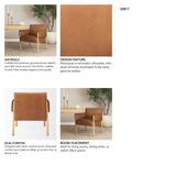 Ashton Brown Leather w/ Light Wood Accent Chair from Mercana - Luna Furniture