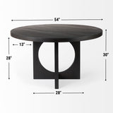 Liesl 54.L x 54.0W x 30.0H Black Wood W/ Circular Top Dining Table from Mercana - Luna Furniture