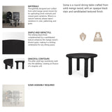 Soma Textured Black Mango Wood Round Dining Table from Mercana - Luna Furniture