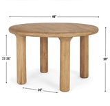 Soma 48" Light Brown Mango Wood Round Dining Table from Mercana - Luna Furniture