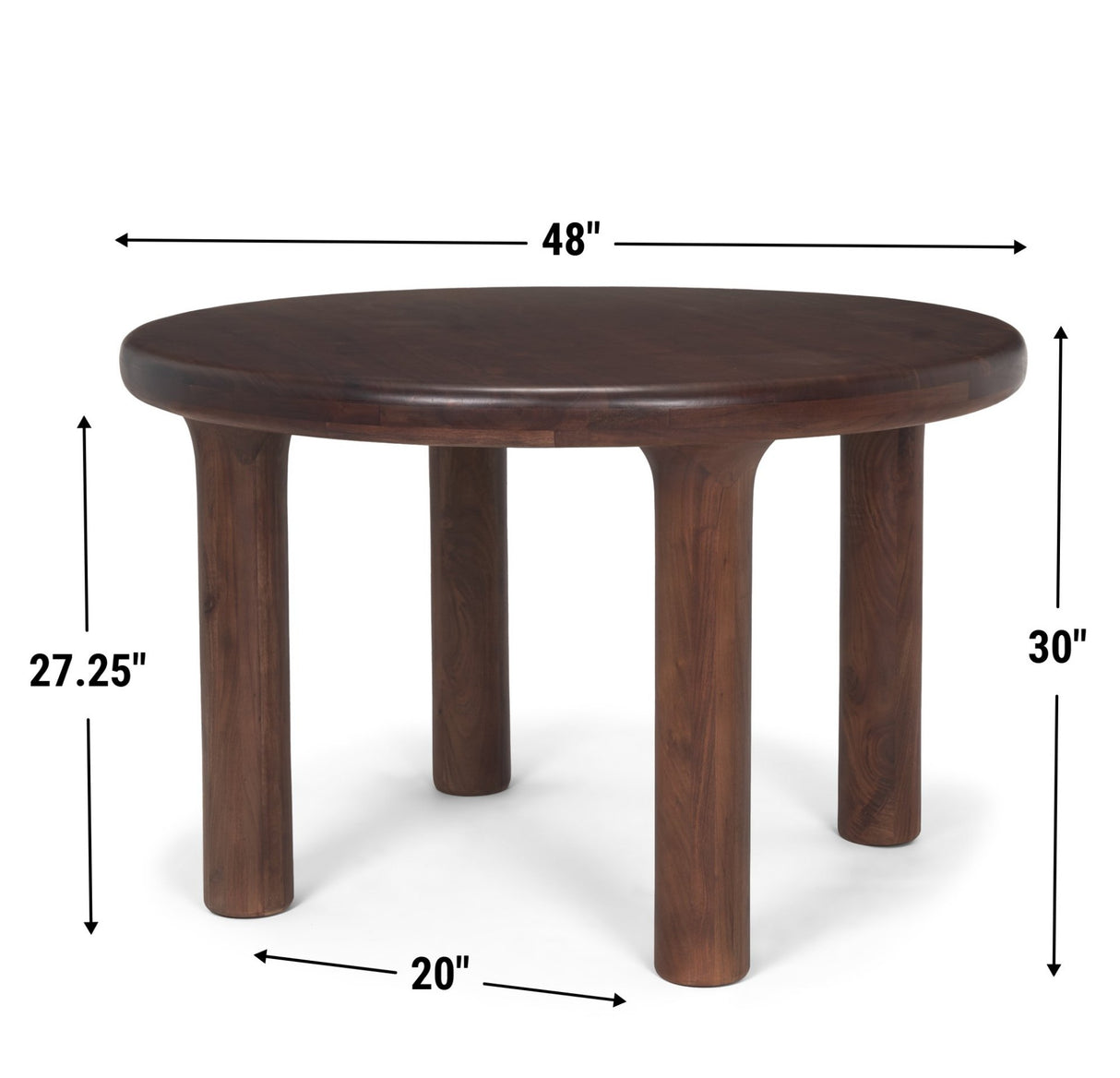 Soma 48" Red Brown Acacia Wood Round Dining Table from Mercana - Luna Furniture
