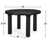 Soma Textured Black Mango Wood Round Dining Table from Mercana - Luna Furniture