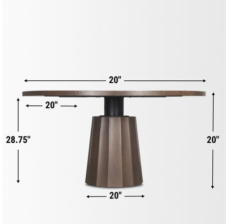 Swanson 60" Dark Brown Wood Round Pedestal Dining Table from Mercana - Luna Furniture