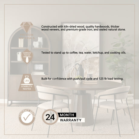 Swanson 60" Dark Brown Wood Round Pedestal Dining Table from Mercana - Luna Furniture