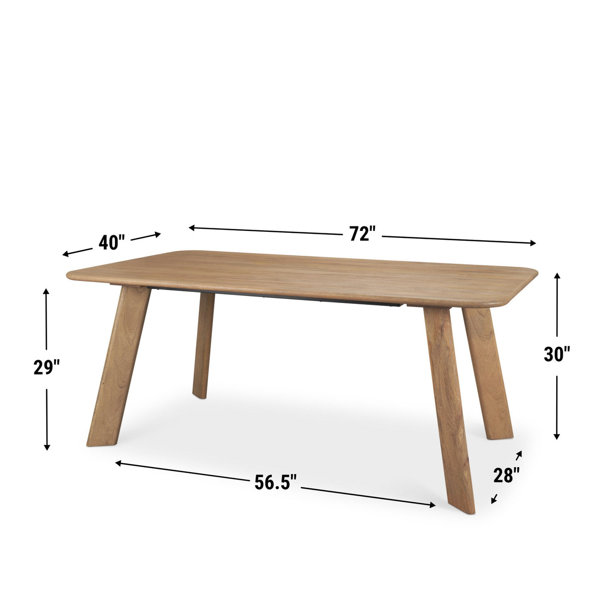 Welborn 72" Light Brown Wood Rectangular Dining Table from Mercana - Luna Furniture