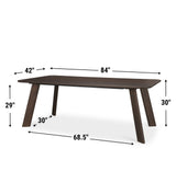 Welborn 84" Dark Brown Wood Rectangular Dining Table from Mercana - Luna Furniture