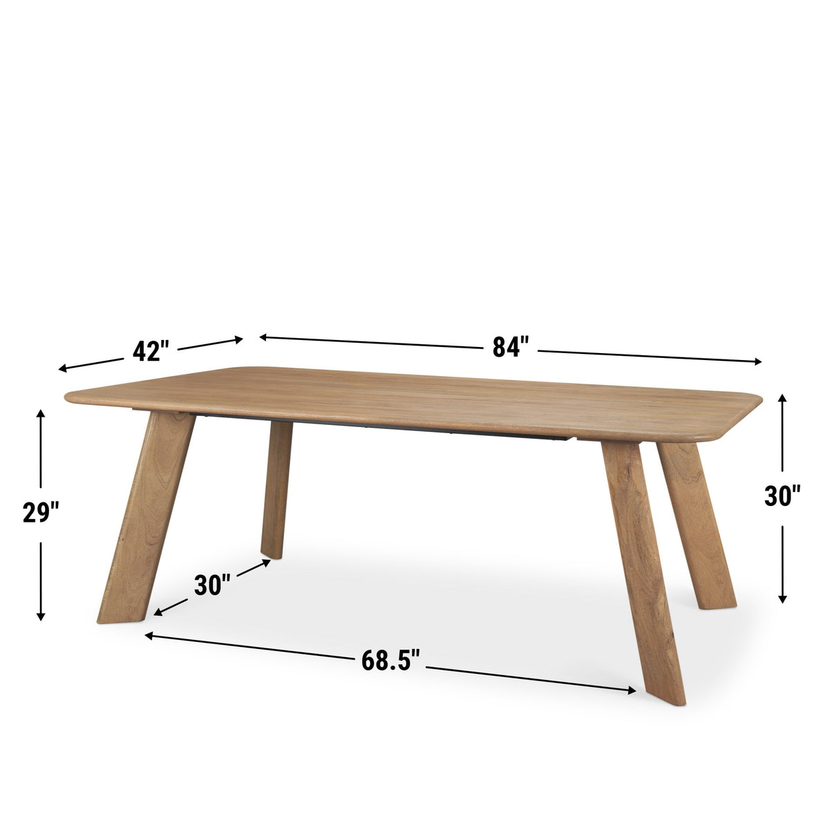 Welborn 84" Light Brown Wood Rectangular Dining Table from Mercana - Luna Furniture