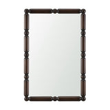Lenora Heritage Spool Frame Wall Mirror | Dark Brown Wood from Mercana - Luna Furniture