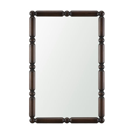 Lenora Heritage Spool Frame Wall Mirror | Dark Brown Wood from Mercana - Luna Furniture