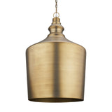 Keller Tall Antiqued Brass Metal 1-Light Pendant from Mercana - Luna Furniture