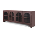 Rousseau 4 Door Closed Sideboard | Arched Glass | Burgundy Metal from Mercana - Luna Furniture