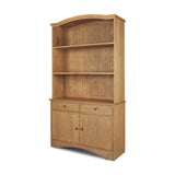 Carrington 85" Sideboard & Hutch | Brown Oak Wood w/ Brass Hardware from Mercana - Luna Furniture