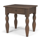 Angeline Spool Turned End Table | Dark Brown Wood | 1 Drawer from Mercana - Luna Furniture