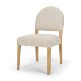 Martie Rounded Back Dining Side Chair | Oatmeal Fabric w/ Wood, Set of 2 from Mercana - Luna Furniture