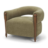 Margaux Olive Fabric Open Back Barrel Accent Chair from Mercana - Luna Furniture