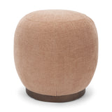 Siren Sienna Fabric w/ Brown Ash Wood Round Accent Stool from Mercana - Luna Furniture