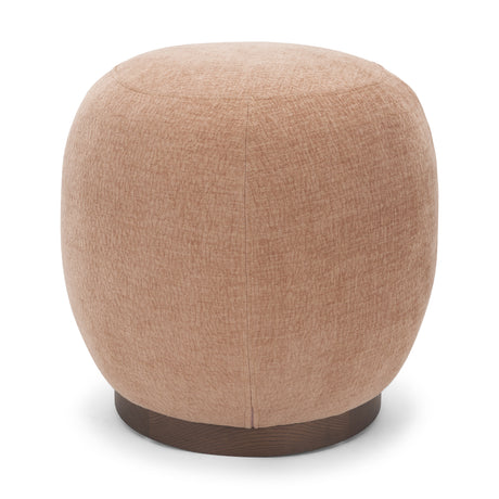 Siren Sienna Fabric w/ Brown Ash Wood Round Accent Stool from Mercana - Luna Furniture