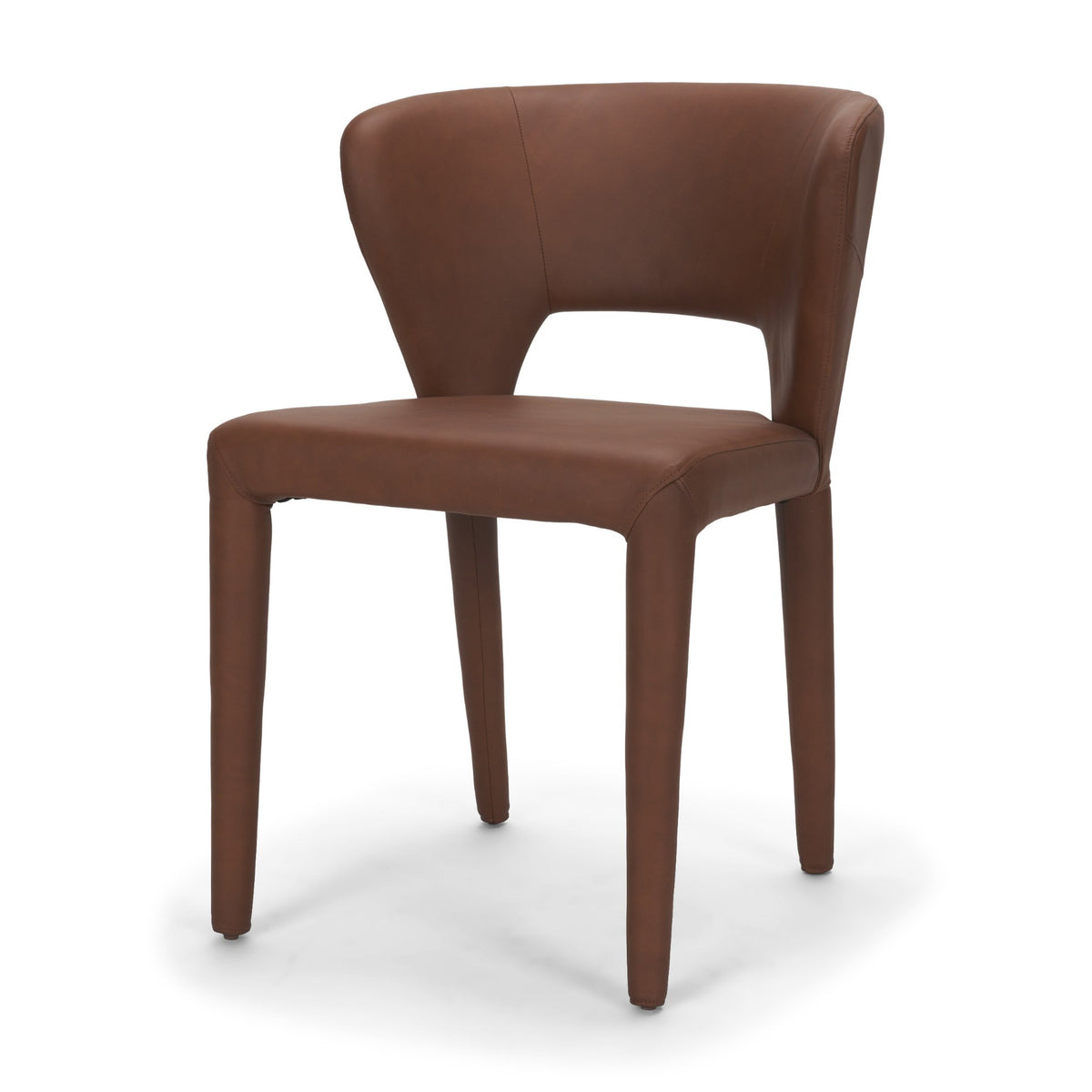 Marek Wingback Dining Arm Chair | Nutmeg Leather w/ Wood, Set of 2