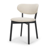 Cole Open Back Dining Side Chair | Natural Linen w/ Dark Wood, Set of 2