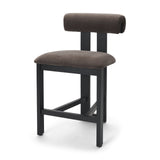 Tribeca Open Back 36.5in Seat Counter Stool | Charcoal Fabric w/ Wood from Mercana - Luna Furniture