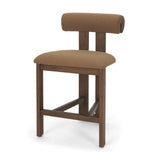 Tribeca Open Back 36.5in Seat Counter Stool | Mocha Fabric w/ Wood from Mercana - Luna Furniture