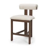 Tribeca Open Back 36.5in Seat Counter Stool | Cream Fabric w/ Wood from Mercana - Luna Furniture