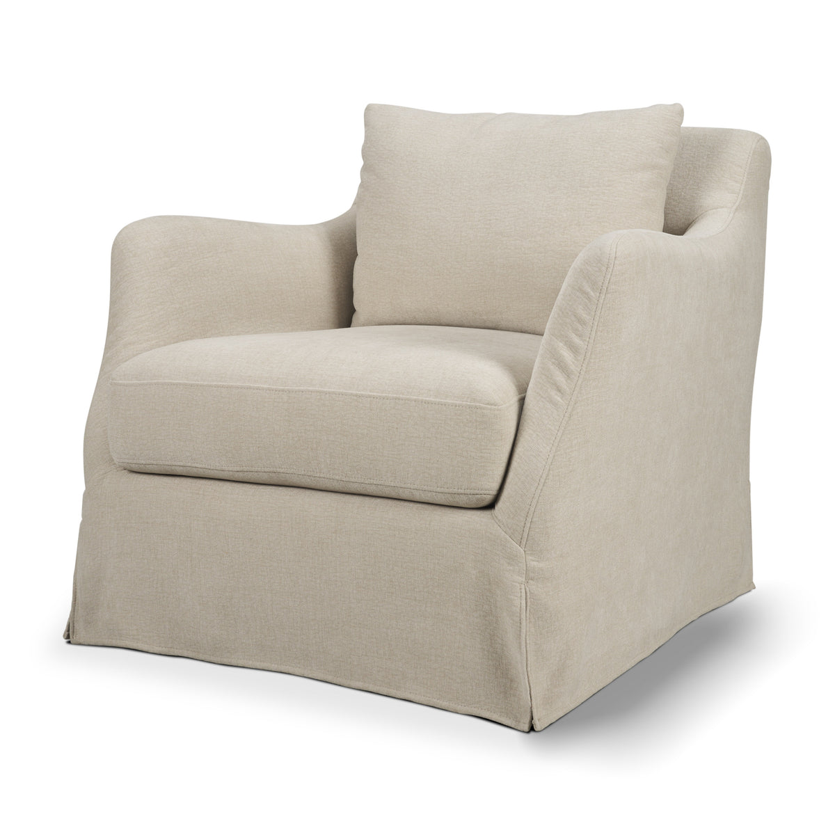 Ellington Slipcovered Slope Arm Accent Chair | Cream Fabric from Mercana - Luna Furniture