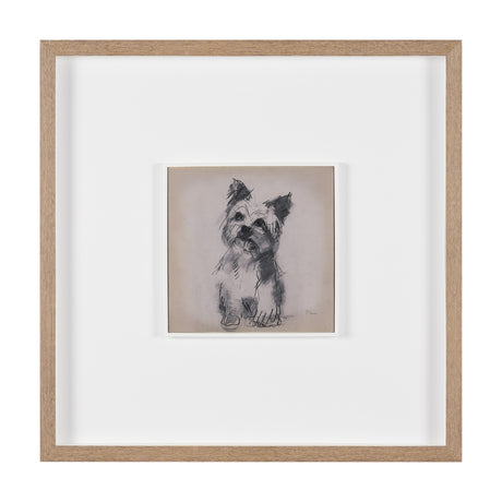 White Scottie by Mercana Studio Hand-Embellished Framed Artwork Matted under Glass from Mercana - Luna Furniture
