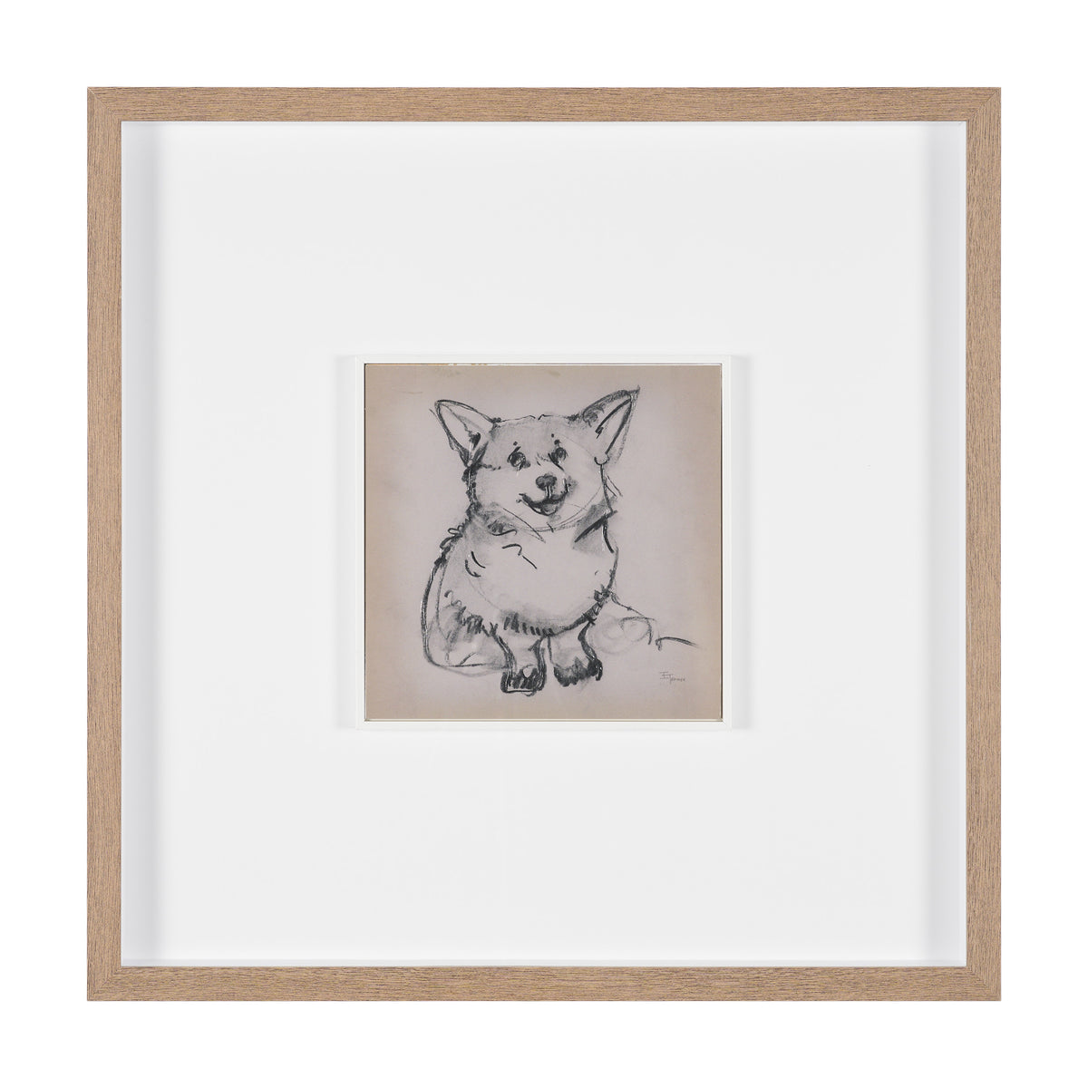 Corgi by Mercana Studio Hand-Embellished Framed Artwork Matted under Glass