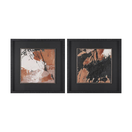 Tones of Sienna II (Set of 2) by Mercana Studio Hand-Embellished Framed Artwork Matted under Glass from Mercana - Luna Furniture