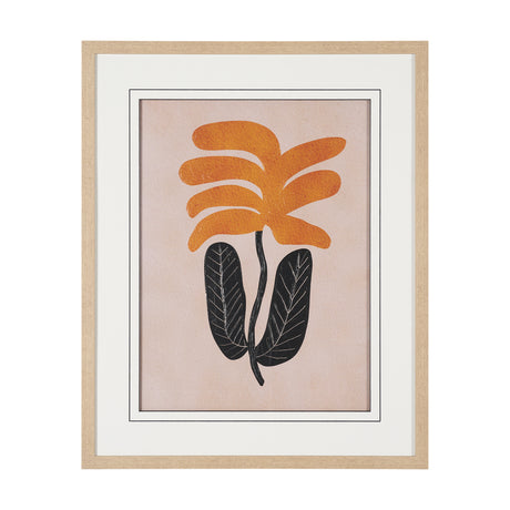 Abstract Golden Plant by Sharyn Bursic Hand-Embellished Textured Framed Artwork Matted under Glass from Mercana - Luna Furniture