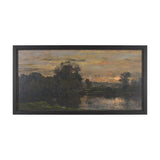 A River Landscape with Storks by Charles-Francois Daubigny Textured Framed Artwork Matted from Mercana - Luna Furniture