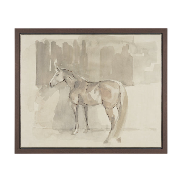 Figure Study: Equine Form II by Mercana Studio Hand-Embellished Textured Framed Canvas Artwork