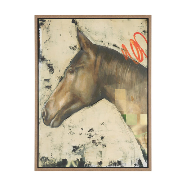In Profile 2 by Sarah Helser Hand-Embellished Textured Framed Canvas Artwork