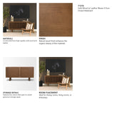 Wexlan Solid Wood w/ Leather Weave 4 Door Closed Sideboard from Mercana - Luna Furniture