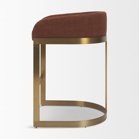Hollyfield Backless 28.7in Seat Bar Stool | Burgundy Fabric w/ Metal from Mercana - Luna Furniture