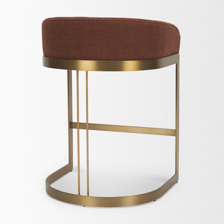 Hollyfield Backless 28.7in Seat Bar Stool | Burgundy Fabric w/ Metal from Mercana - Luna Furniture