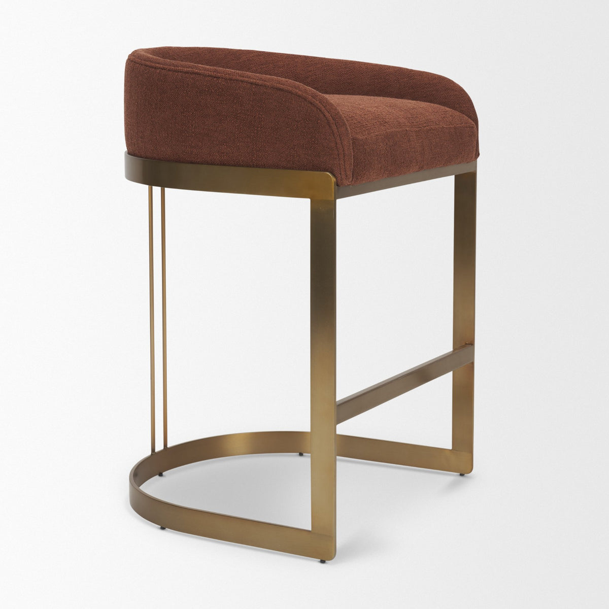 Hollyfield Backless 28.7in Seat Bar Stool | Burgundy Fabric w/ Metal from Mercana - Luna Furniture