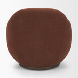Hudson Burgundy Fabric Upholstered Swivel Chair from Mercana - Luna Furniture