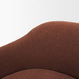 Hudson Burgundy Fabric Upholstered Swivel Chair from Mercana - Luna Furniture