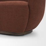 Hudson Burgundy Fabric Upholstered Swivel Chair from Mercana - Luna Furniture