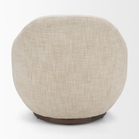 Hudson Oatmeal Fabric Upholstered Swivel Chair from Mercana - Luna Furniture