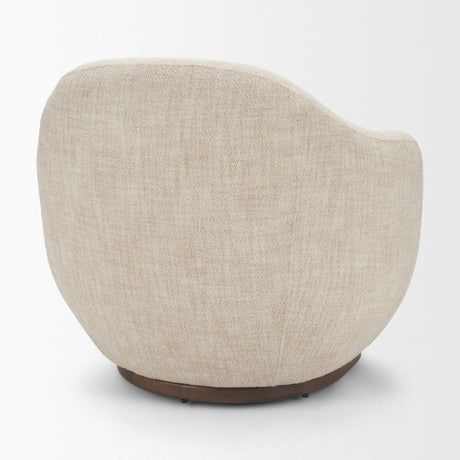 Hudson Oatmeal Fabric Upholstered Swivel Chair from Mercana - Luna Furniture