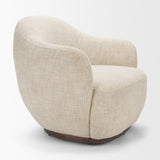 Hudson Oatmeal Fabric Upholstered Swivel Chair from Mercana - Luna Furniture