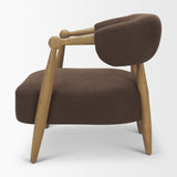 Lewis Mocha Fabric w/ Brown Wood Open Back Accent Chair from Mercana - Luna Furniture