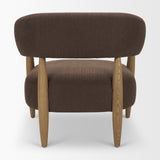 Lewis Mocha Fabric w/ Brown Wood Open Back Accent Chair from Mercana - Luna Furniture