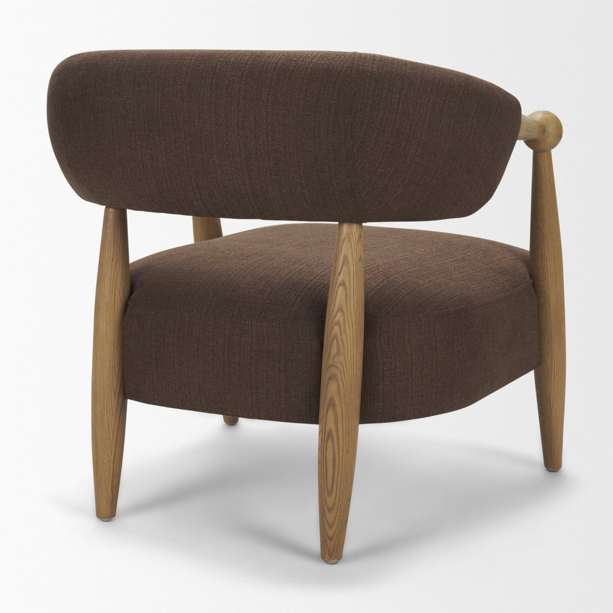 Lewis Mocha Fabric w/ Brown Wood Open Back Accent Chair from Mercana - Luna Furniture