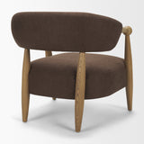 Lewis Mocha Fabric w/ Brown Wood Open Back Accent Chair from Mercana - Luna Furniture