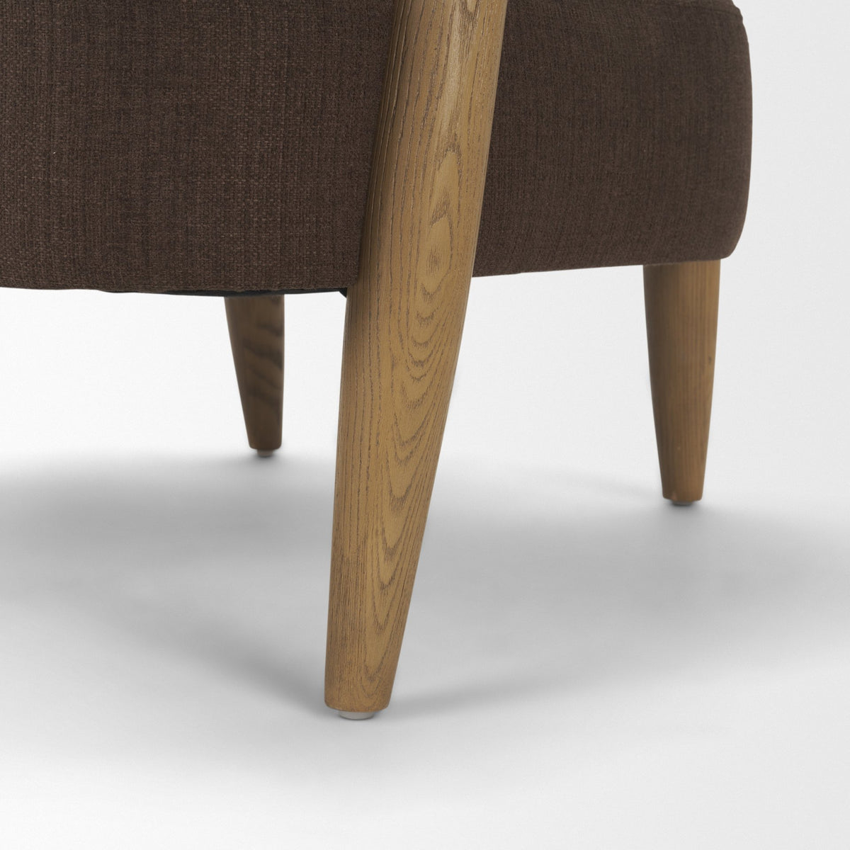 Lewis Mocha Fabric w/ Brown Wood Open Back Accent Chair from Mercana - Luna Furniture